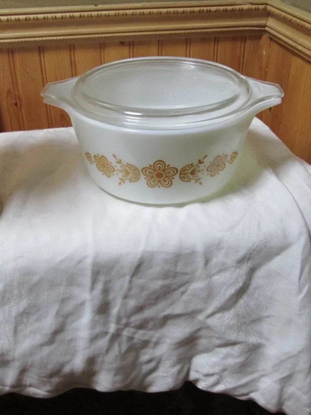 Pyrex Golden butterfly pattern 2 pc 474 1.5 qt Very clean good vintage pyrex